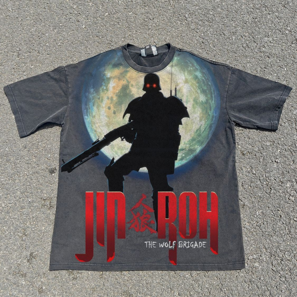 Fuse Full Moon Silhouette Oversized Washed T-Shirt