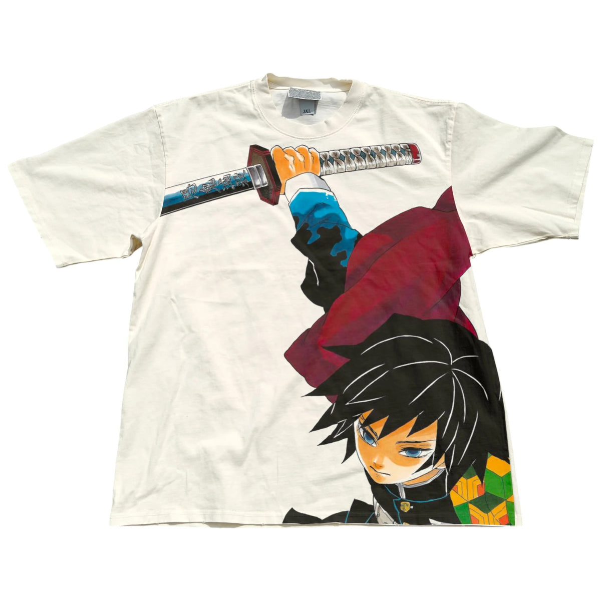 Giyu Water Sword Oversized T-Shirt, flat lay