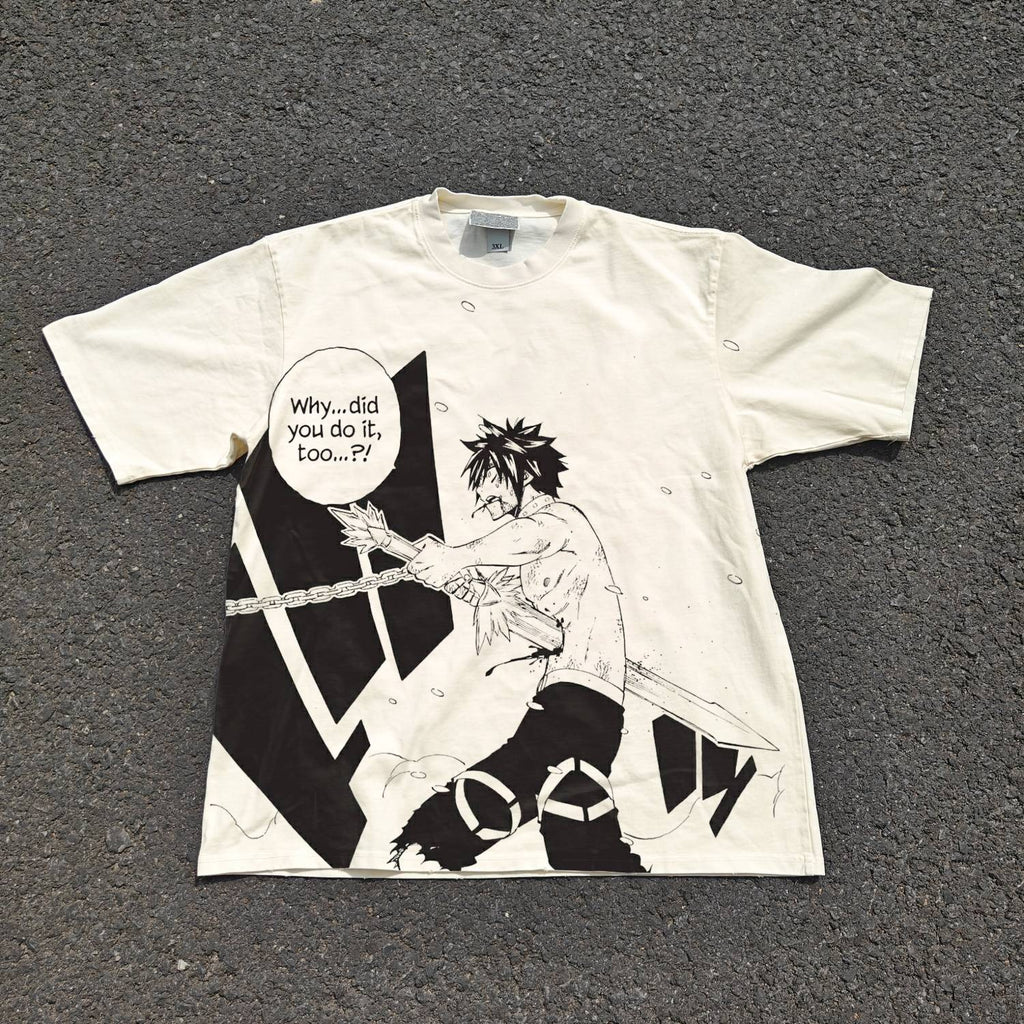 Gray & Juvia Double Sided Oversized T-Shirt, front
