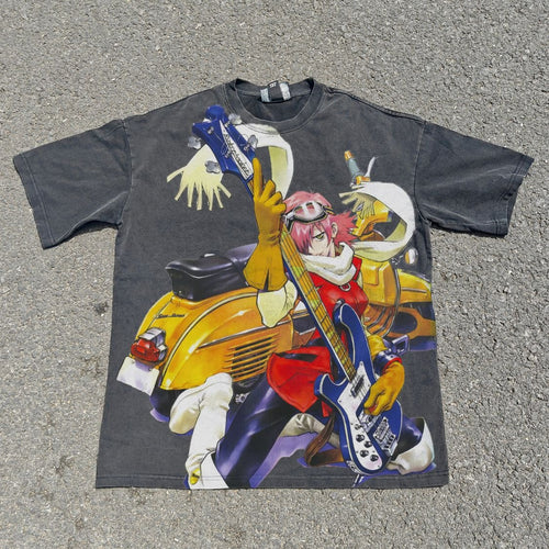 Haruko Scooter & Bass Oversized Washed T-Shirt