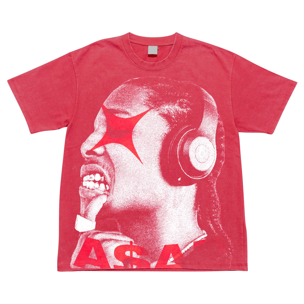 Headphones Star Portrait Oversized Washed T-Shirt