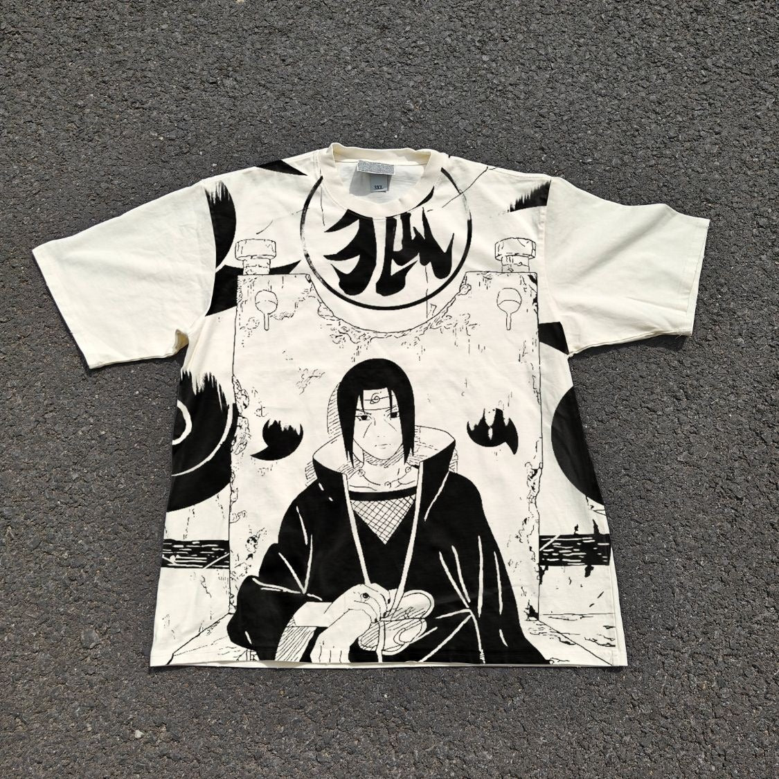 Itachi Uchiha Manga Oversized T-Shirt, Beige