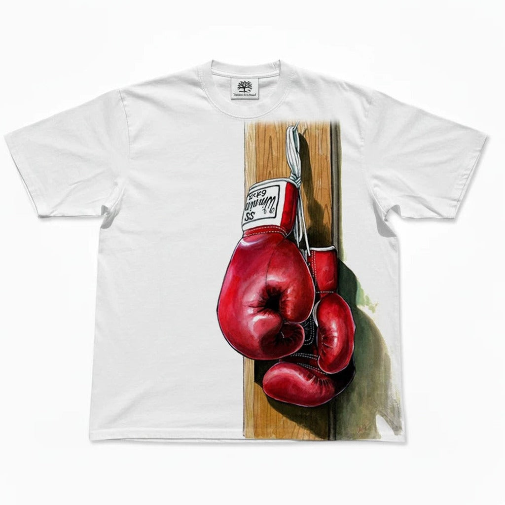 Anime Red Boxing Gloves Oversized T-Shirt