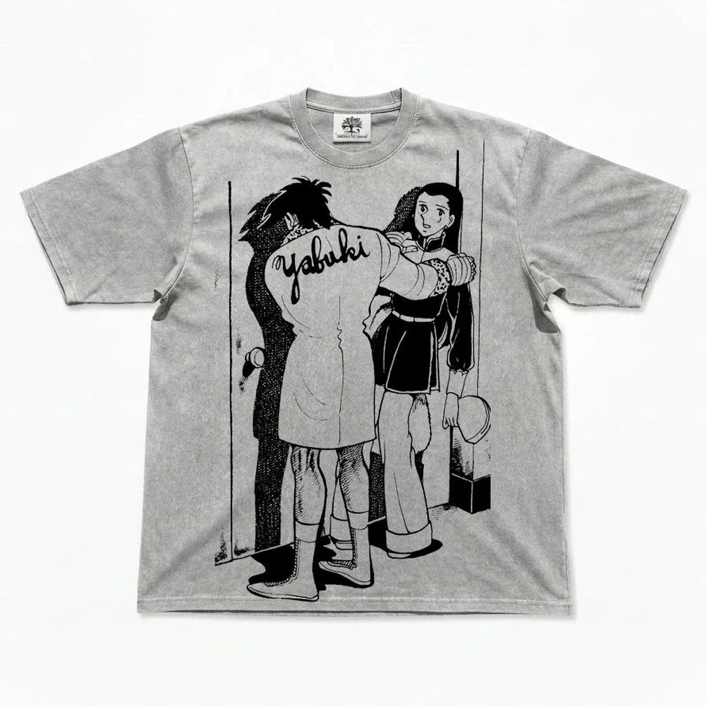 Joe Yabuki 90s Manga Washed Grey T-Shirt