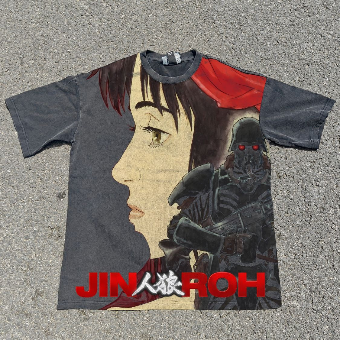 Kei Red Hood & Fuse Oversized Washed T-Shirt