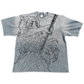 Kokushibo Six Eyes Double Sided Oversized Washed T-Shirt, front flat lay
