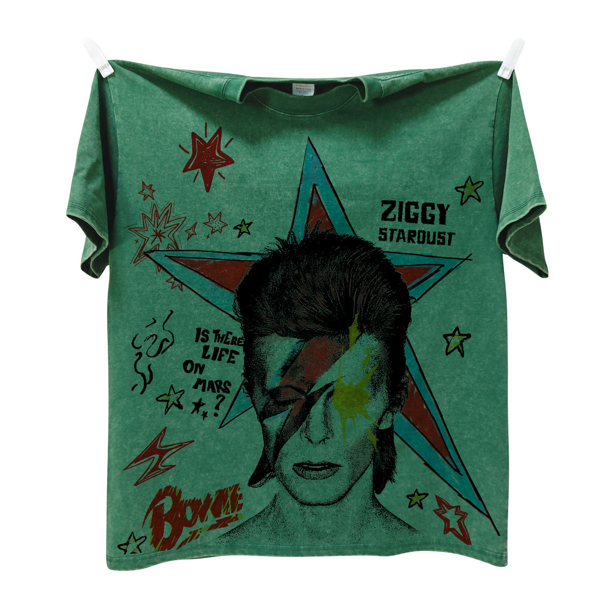 Real photo of the Lightning Bolt Star Portrait Oversized Washed T-Shirt