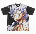 Luffy Gear 5 Double Sided Oversized Washed T-Shirt, front