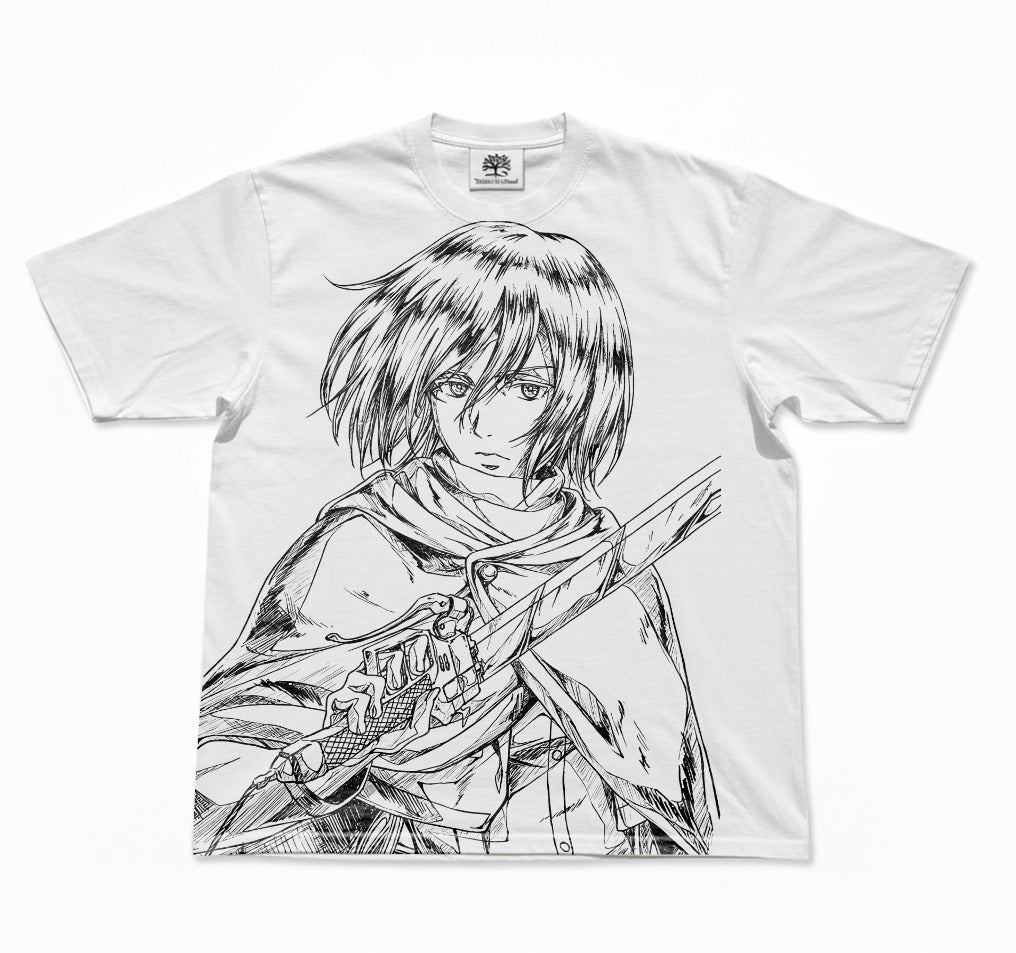 Mikasa Ink Sketch Oversized T-Shirt