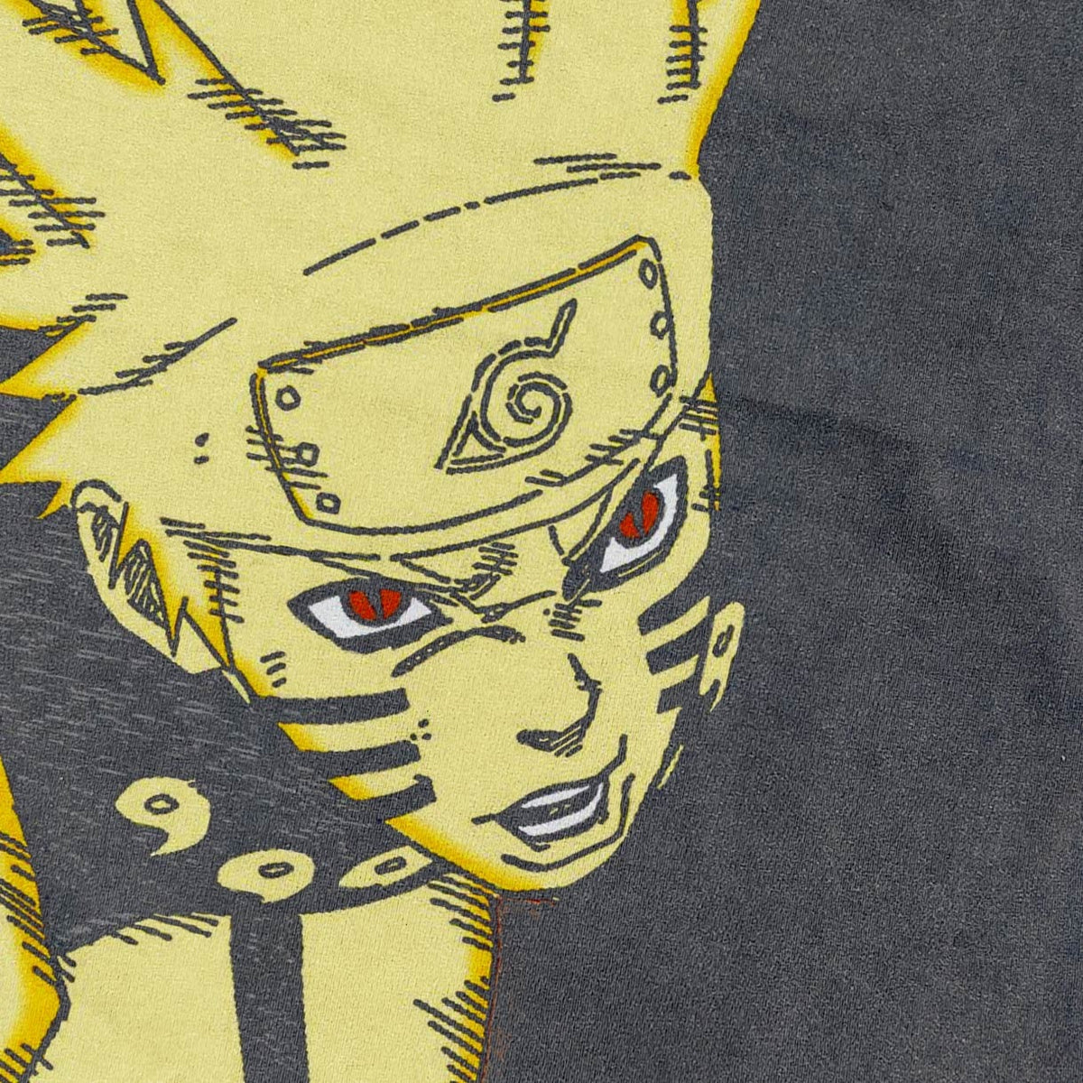Nine-Tails Chakra Mode Oversized Washed T-Shirt, print detail