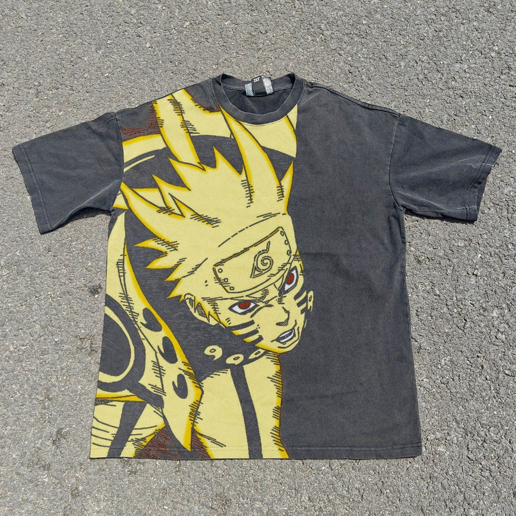 Nine-Tails Chakra Mode Oversized Washed T-Shirt
