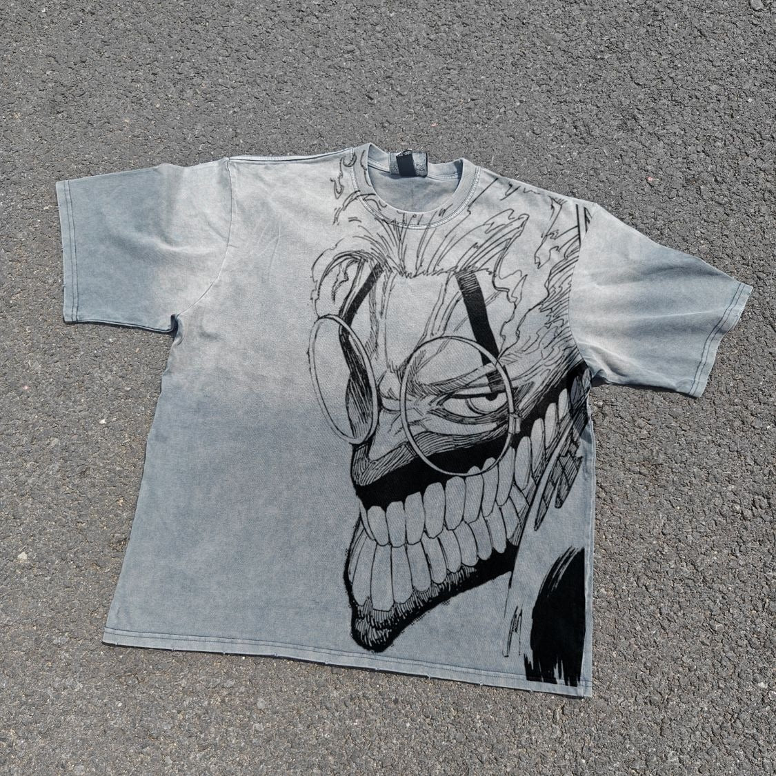 Okarun Turbo Grin Oversized Washed T-Shirt