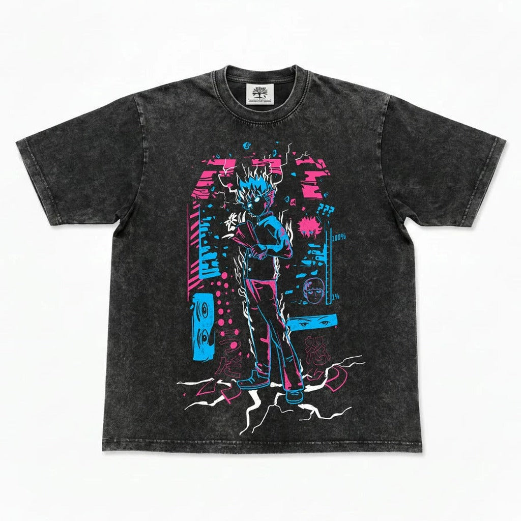 Neon Psycho Mob Washed Oversized T-Shirt