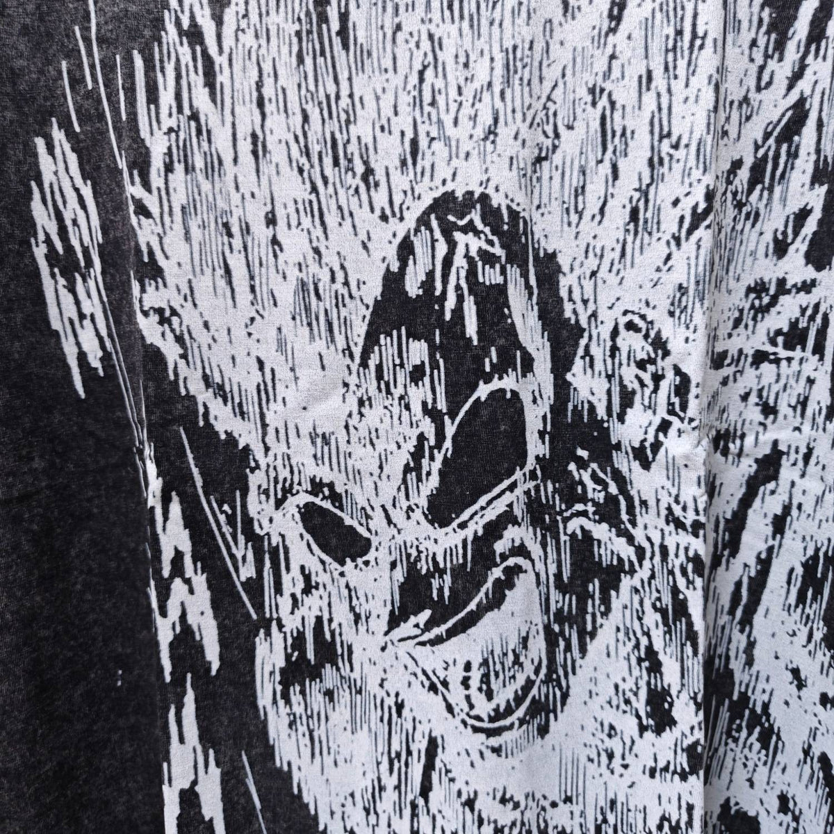 Real photo of the Ultra Ego Super Saiyan Oversized T-Shirt, print close-up