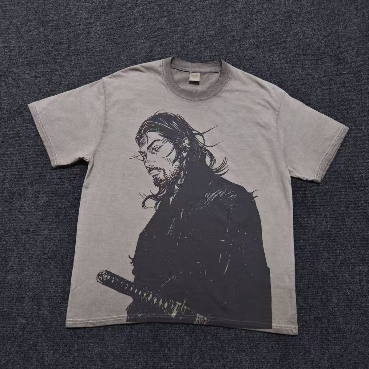 Real photo of the Wandering Musashi Oversized Washed T-Shirt