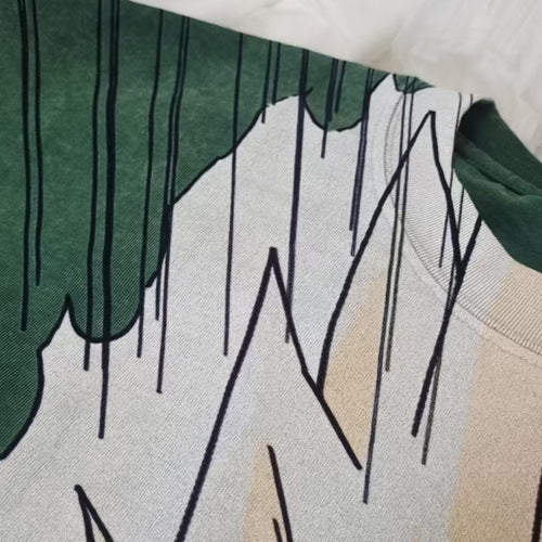 Real photo of the Super Saiyan Oversized T-Shirt, collar and vintage wash detail