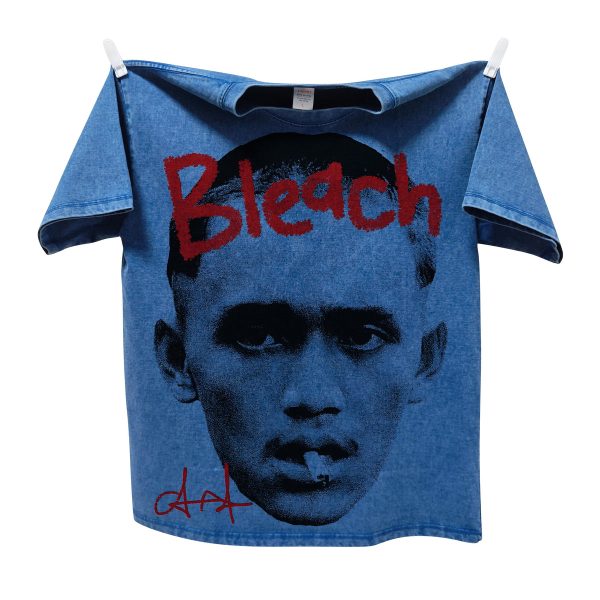 Real photo of the Red Script Portrait Oversized Washed T-Shirt