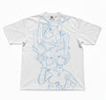 Rei & Asuka Blue Line Art Oversized T-Shirt