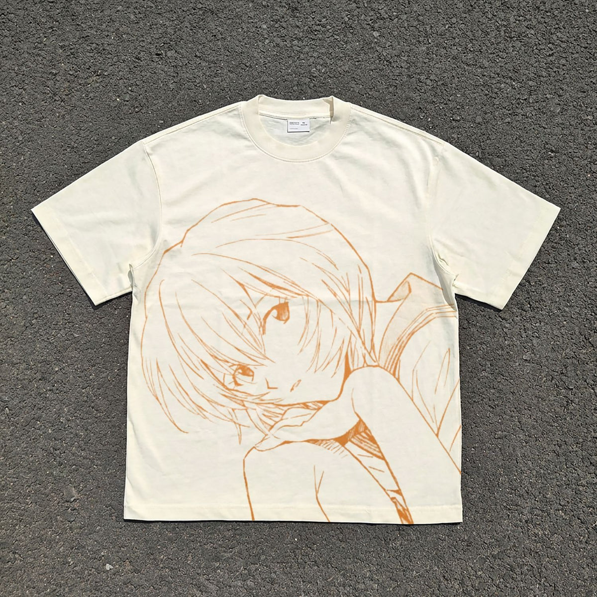 Rei Ayanami Orange Sketch Oversized T-Shirt