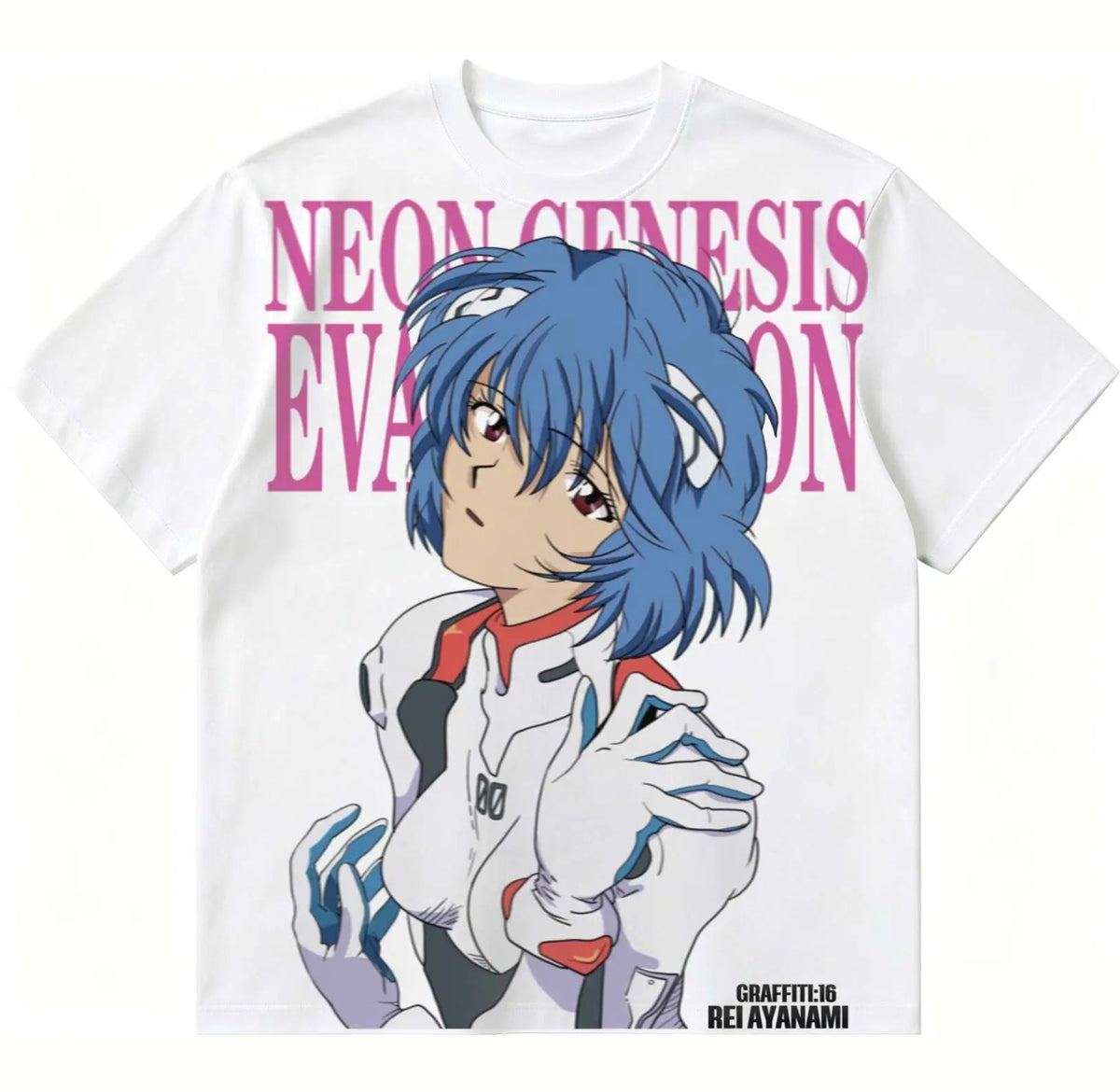 Rei Ayanami Plugsuit Graffiti Oversized T-Shirt