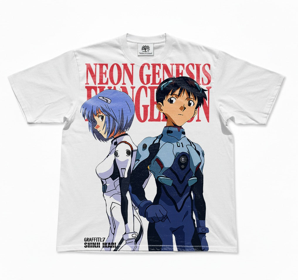 Rei & Shinji Graffiti Oversized T-Shirt