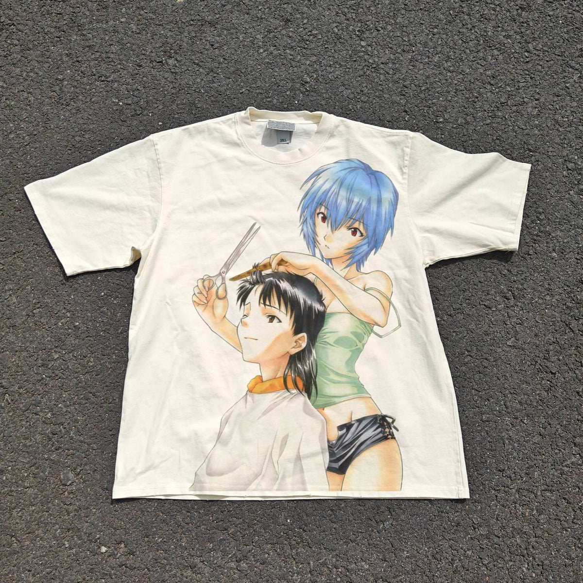 Rei & Shinji Haircut Oversized T-Shirt