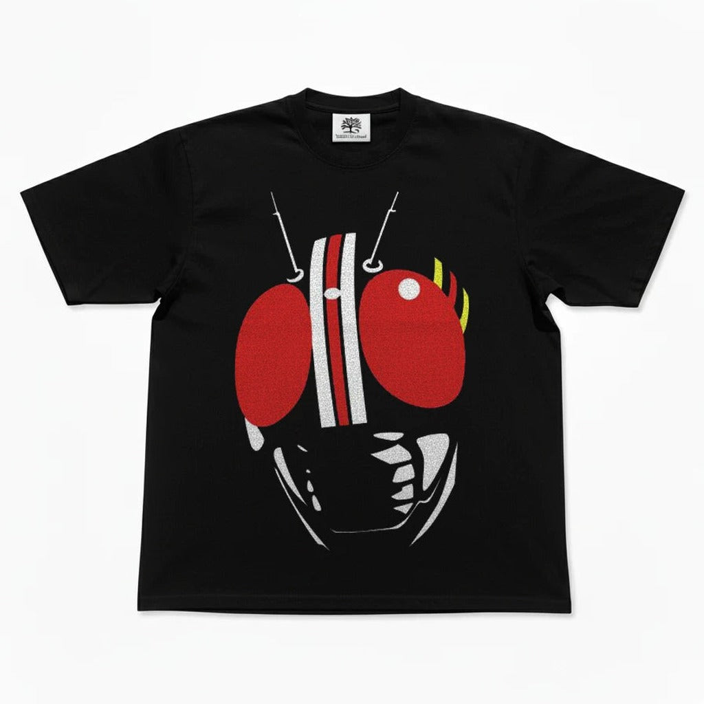 Rider Black Mask Minimal Oversized T-Shirt
