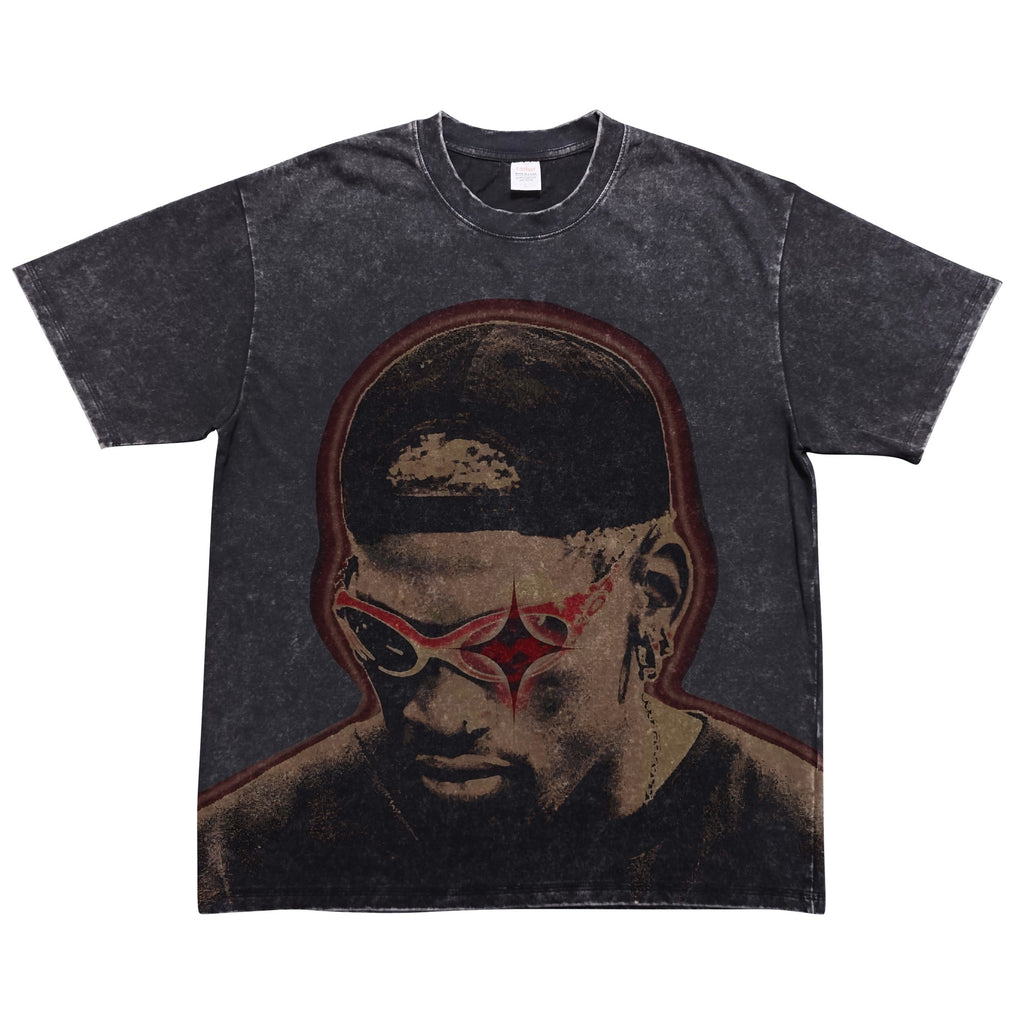 Star Shades Portrait Oversized Washed T-Shirt