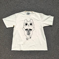 Turbo Granny Lucky Cat Double Sided Oversized T-Shirt, front