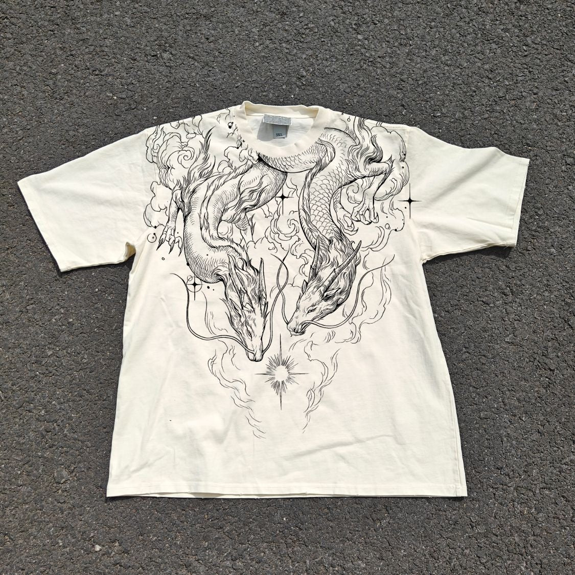 Twin Celestial Dragons Oversized T-Shirt
