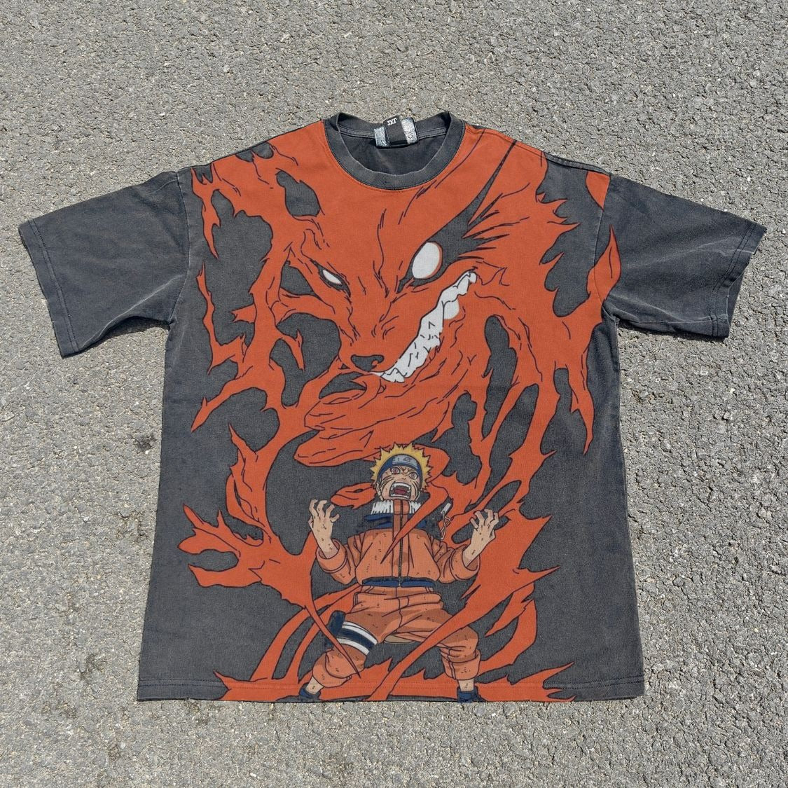 Uzumaki & Nine-Tails Fox Oversized Washed T-Shirt