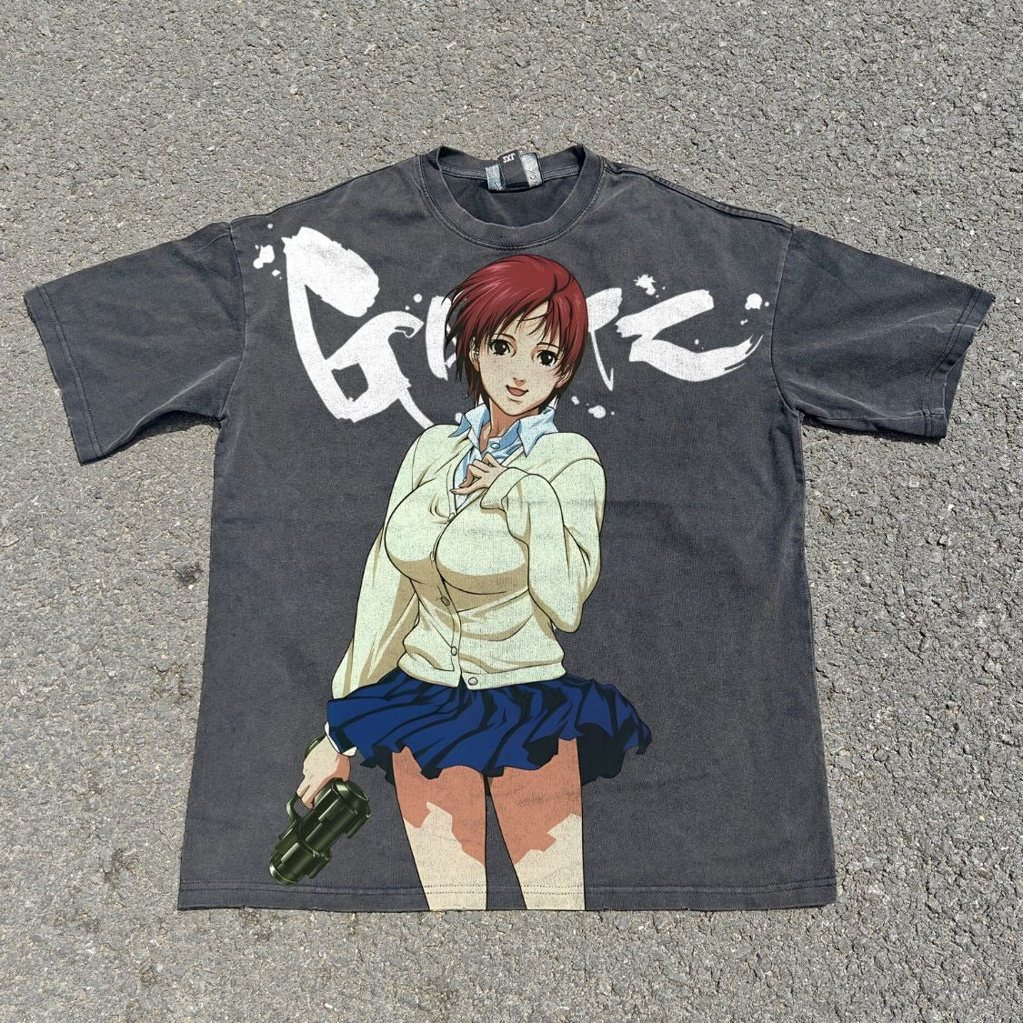 X-Gun Schoolgirl Oversized Washed T-Shirt